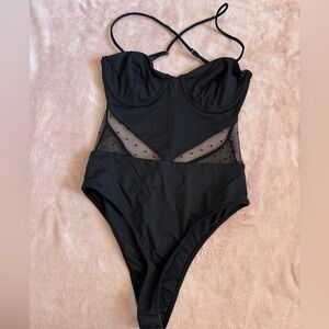 Black Mesh Bodysuit
